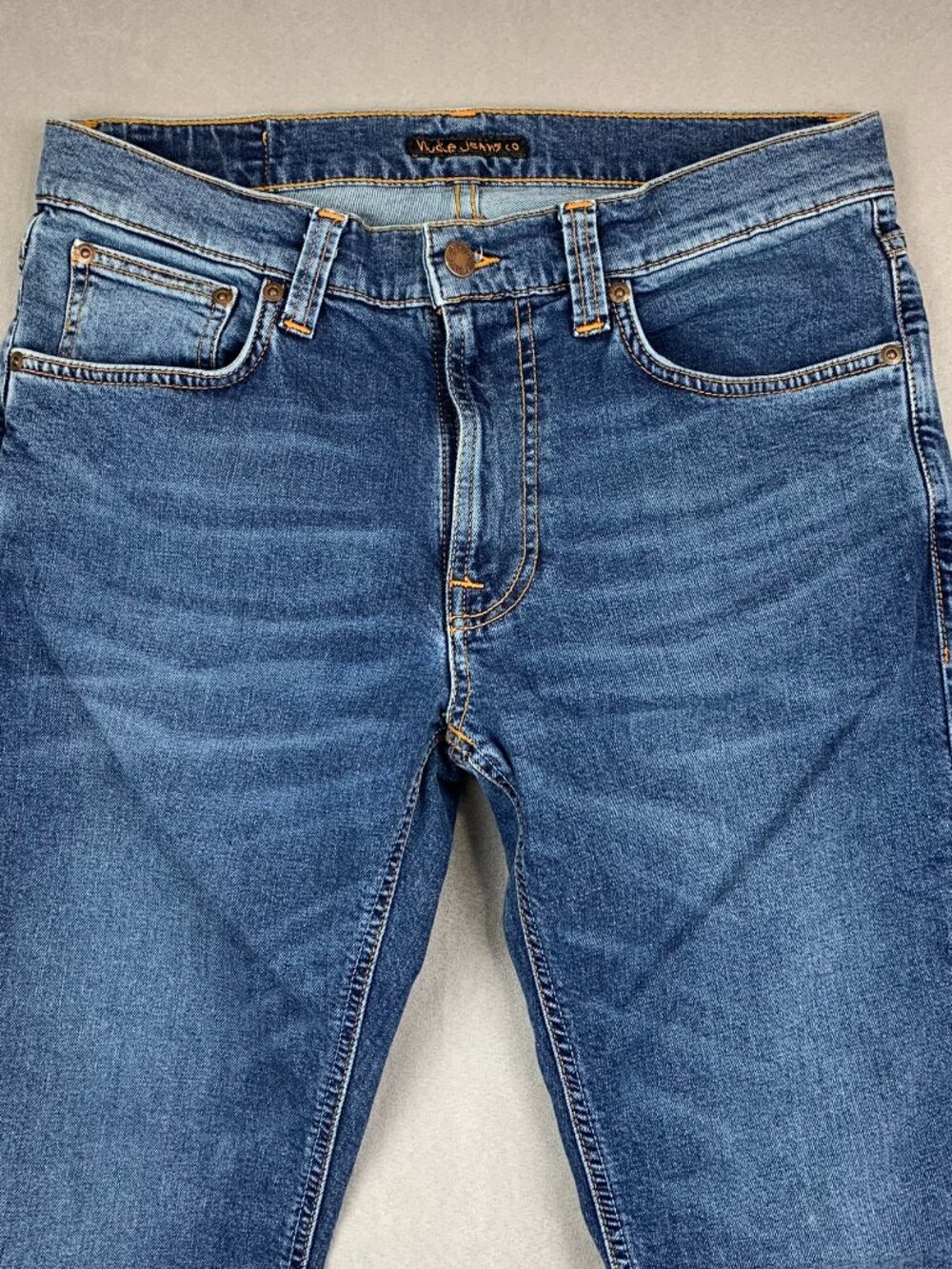 Nudie Jeans Mens Pants 30 Mid Blue Denim Lean Dean Organic Cotton Stretch 30x29 - Picture 2 of 10